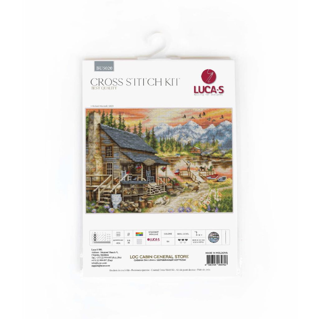 Luca-S Kit Punto Croce Girasole – 17x17 Cm, 42 Colori, Tessuto Zweigart Aida16, Livello Intermedio