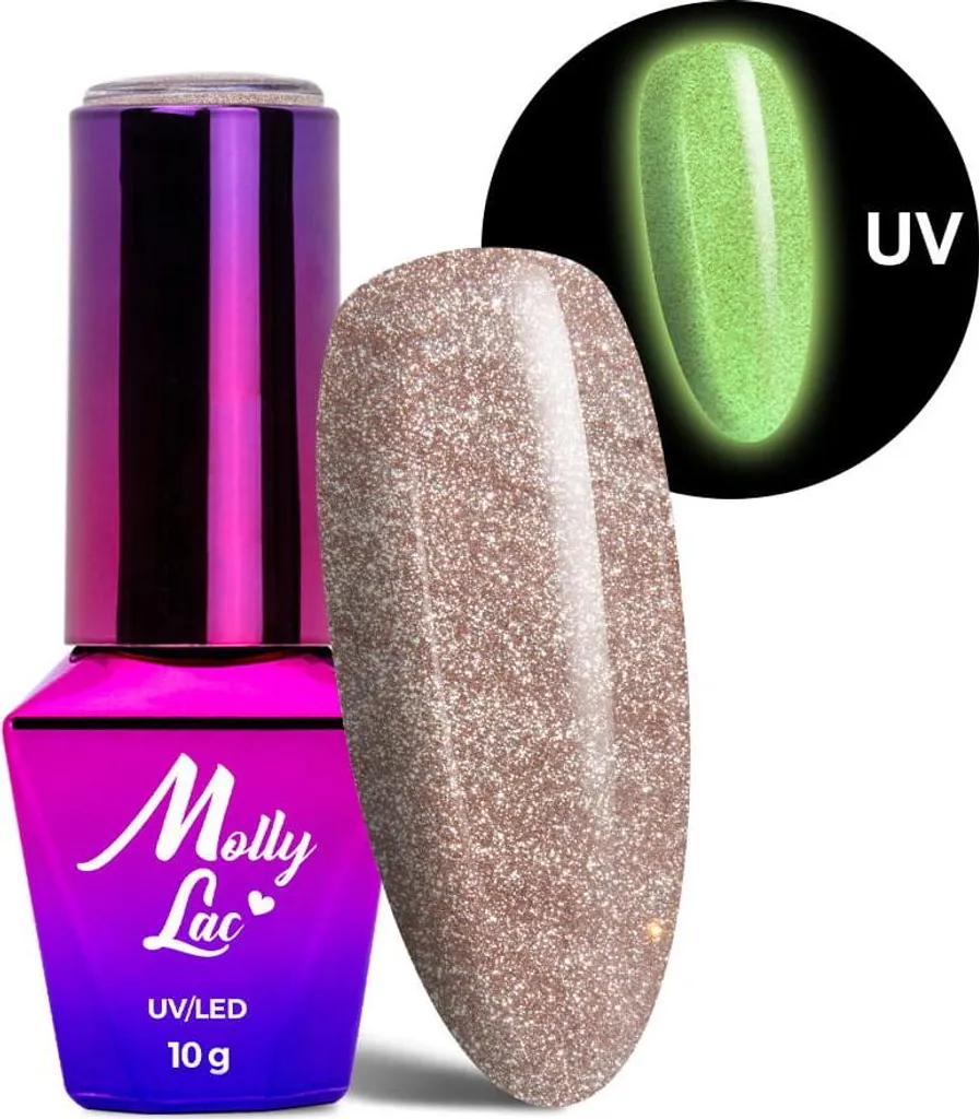 Vernis semi-permanent sans HEMA Night Glowing Suede n° 670 MollyLac 10g