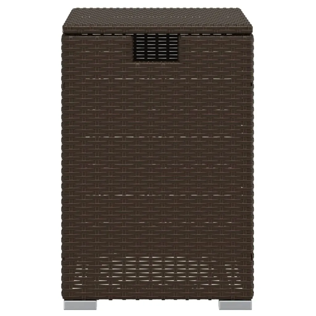 Table d'appoint cache-gaz propane 40x40x60cm rotin marron terrasse