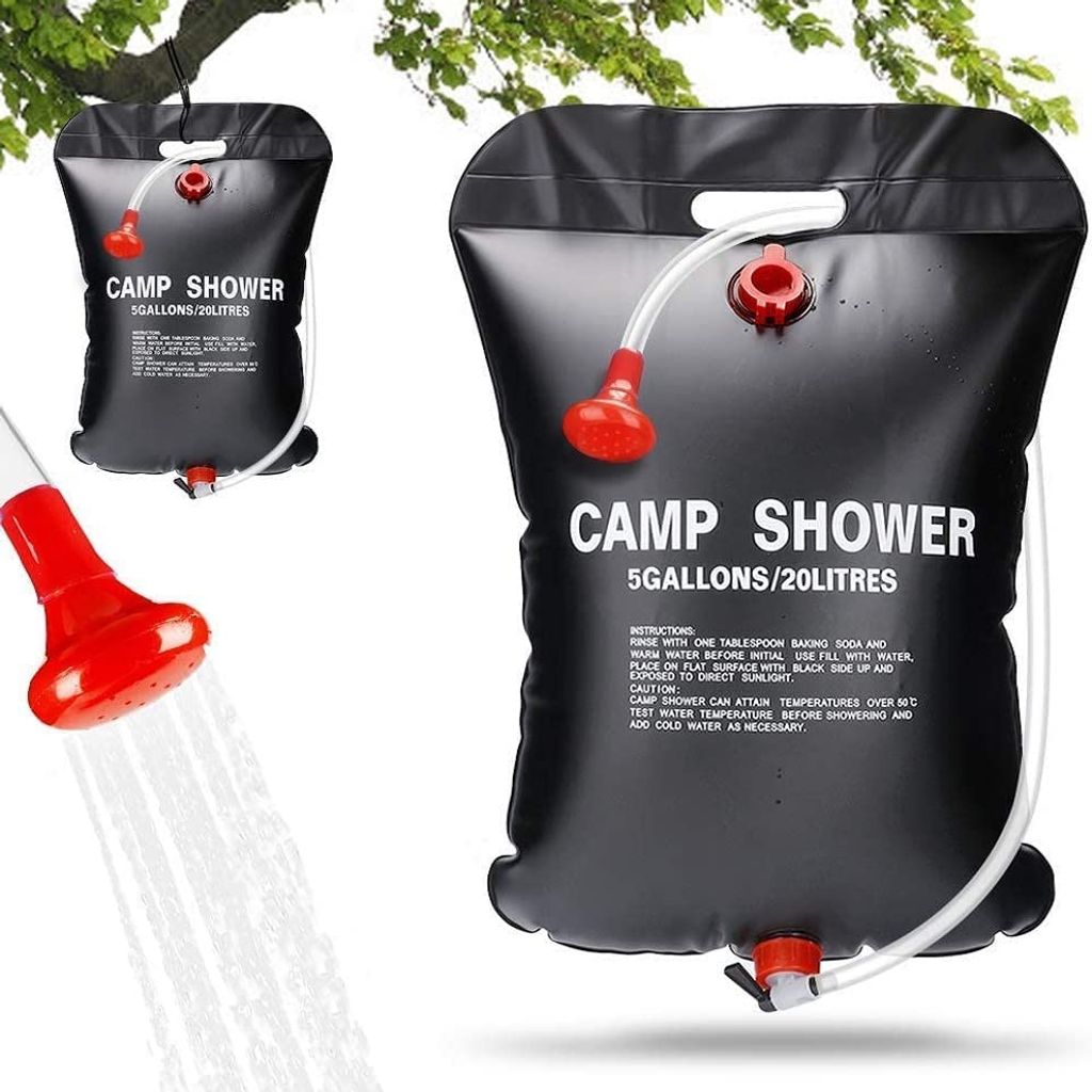 Camping dusche 20L Solardusche Tasche Tragbare Solar Gartendusche Reisedusche DE 