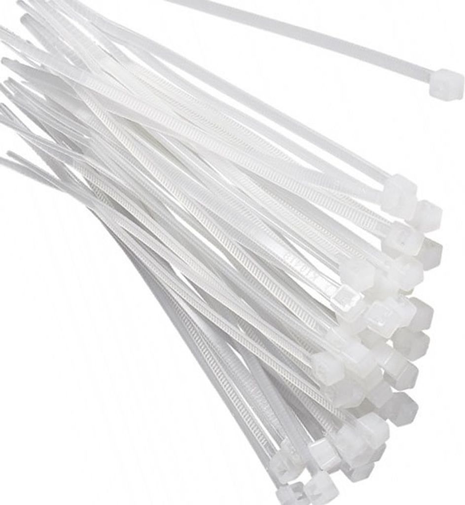 100x Kabelbinder weiss / schwarz, 100mm / 250mm / 450mm / 600mm 4,8 / 250 mm Weiß