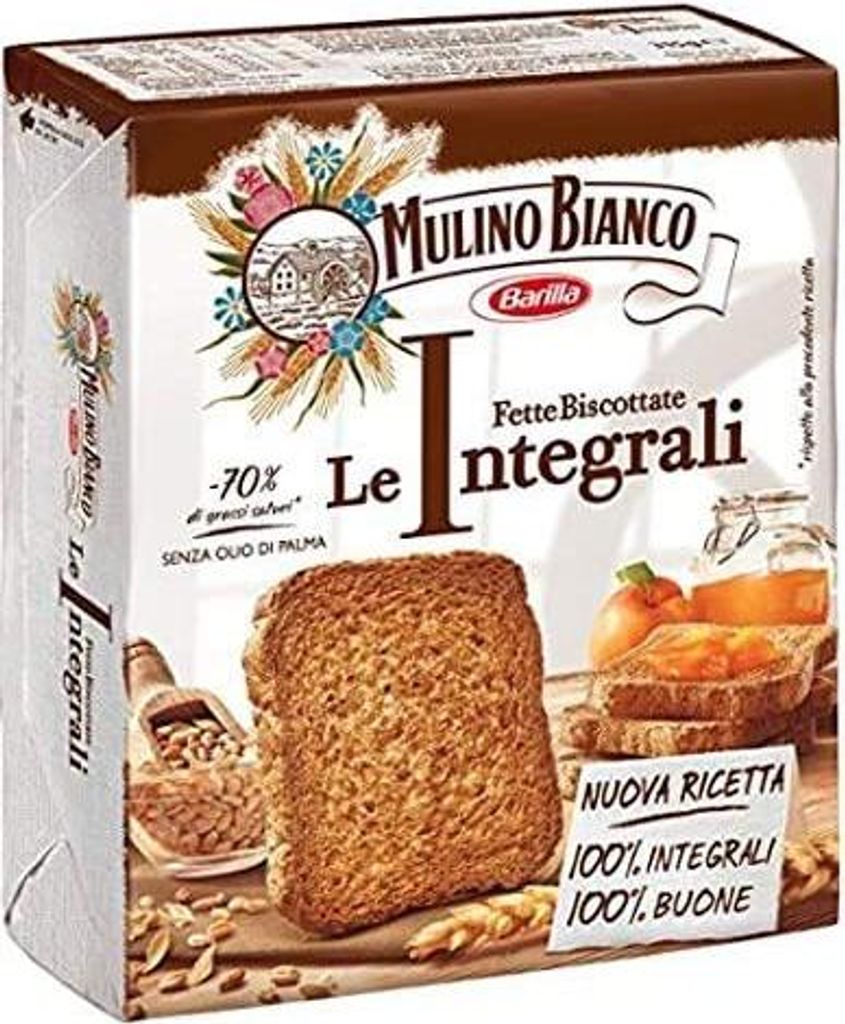 6x Mulino Bianco Fette Biscottate Volkoren 315 g Vollkorn Zwieback aus italien