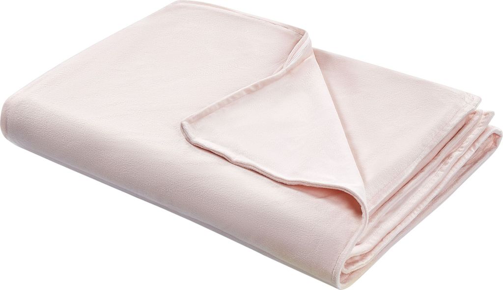 BELIANI Bezug für Gewichtsdecken Pastellrosa Minky-Stoffbezug 120 x 180 cm Flauschig Einfarbig Modern Ersatzbezug Therapiedeckenbezug mit Schlaufen