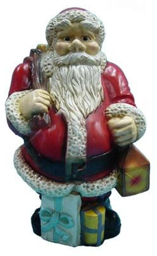 Design Weihnachtsmann mittel m.Lam.Garten Statue Skulptur Figuren Skulpturen Neu