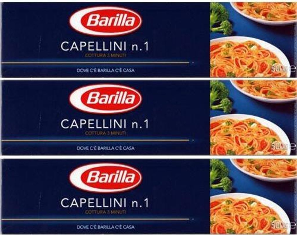 3x Barilla Nudeln 'Capellini' n.1, 500 g