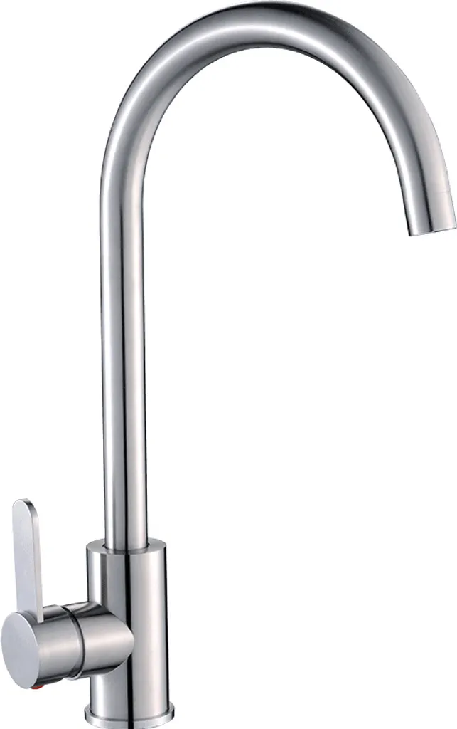 Miscelatore Lavello Acciaio Inox Bocca U - Installazione Rapida 3/8"