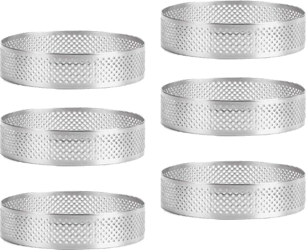 6 Stück Crumpets Ringe, Tortenring, Dessert Tortenringe Backringe Kuchenring Rund Edelstahl Silber für Kochen und Backen (8 x 2 cm)