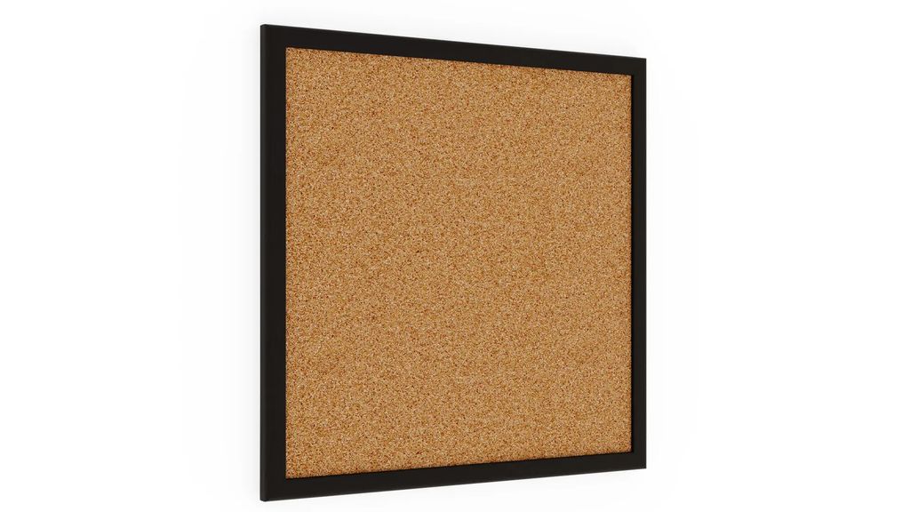 Pinnwand, Korktafel 40x40 cm, Holzrahmen - Schwarz lackiert Produktbild 