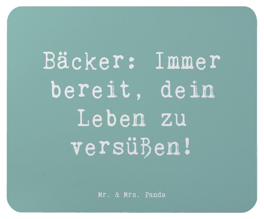 Mr. & Mrs. Panda Mousepad Spruch Bäcker Freude - Produktbild 