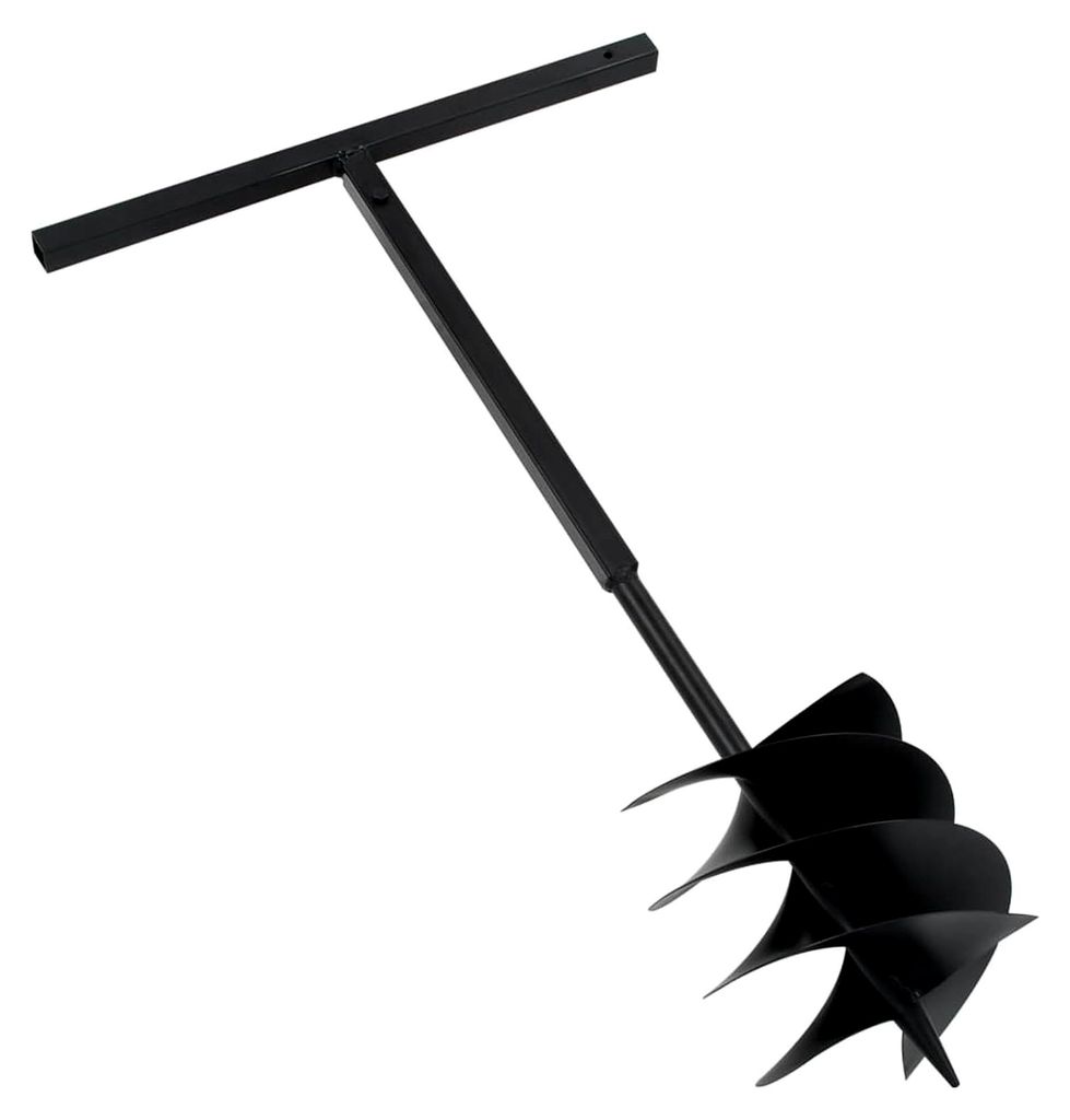Erdbohrer mit Griff 250 mm aus Stahl in Schwarz