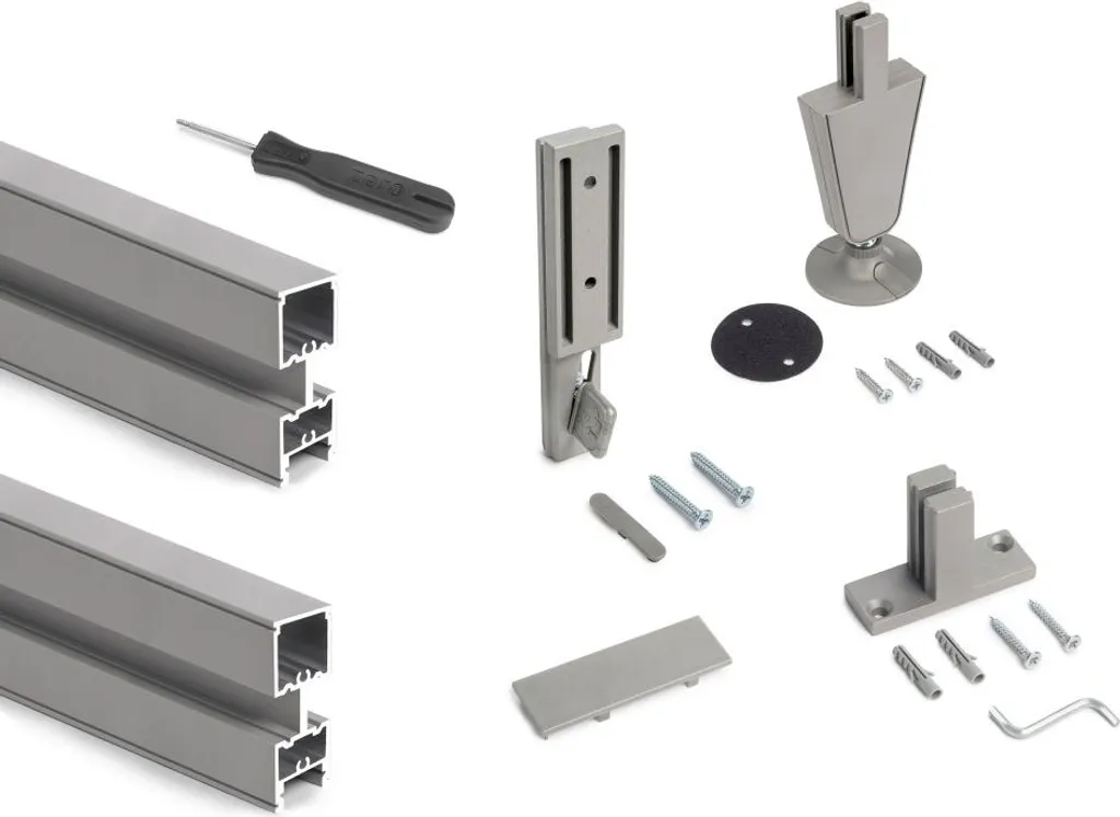 Structure de rayonnage Zero gris pierre pour étagère sol-mur - 2 pcs