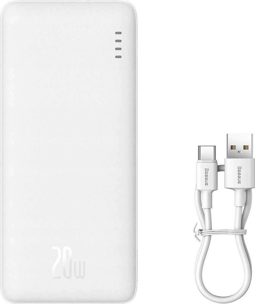 Baseus Airpow Lithium-Polymer-Powerbank 10000 mAh 20 W Weiß