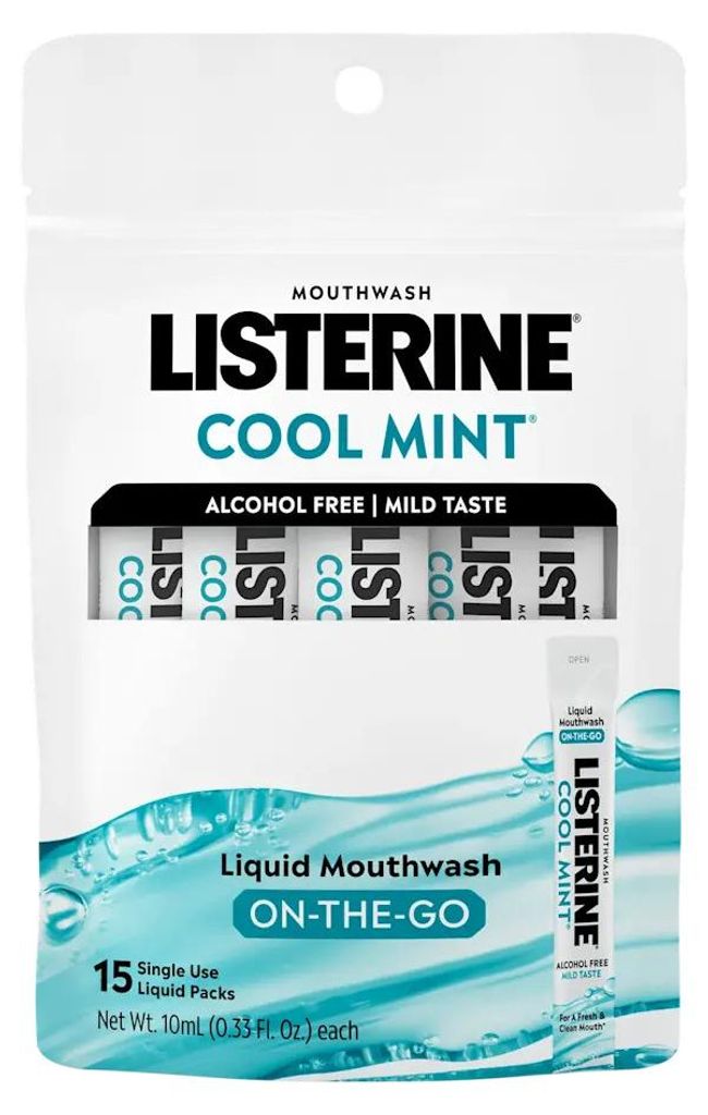Mundwasser, Listerine, Cool Mint, Einzelportionen für Produktbild 