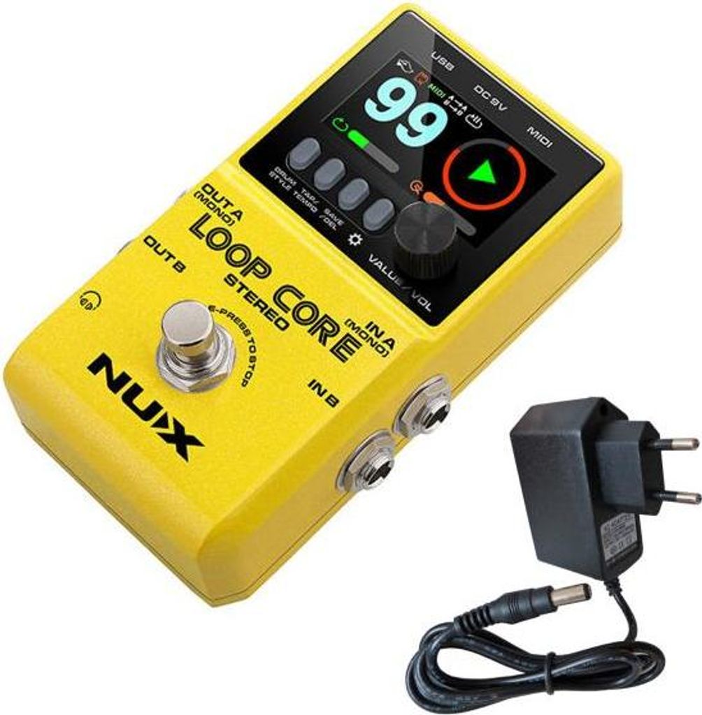 Nux Loop Core Stereo Effektgerät Looper-Pedal mit Netzteil