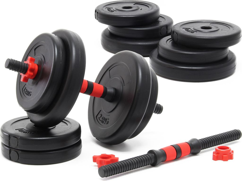 LUXTRI Kurzhantel Set 20 kg mit 12 Zement Hantelscheiben, 2 Produktbild 1