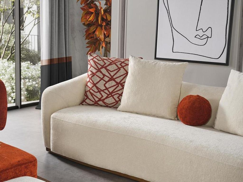 Sofagarnitur 431Sitzer 3x Hockere Set Design Sofas Polster Moderne 6tlg
