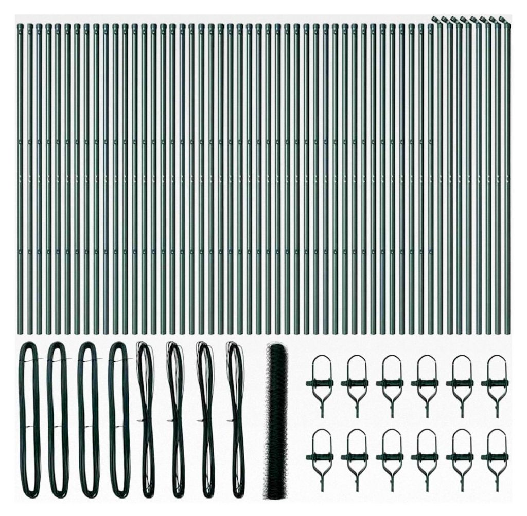 Zaunpfosten Grün 100 x 1,2 m (36 mm Maschen) aus Stahl und PVC für Garten und Terrasse