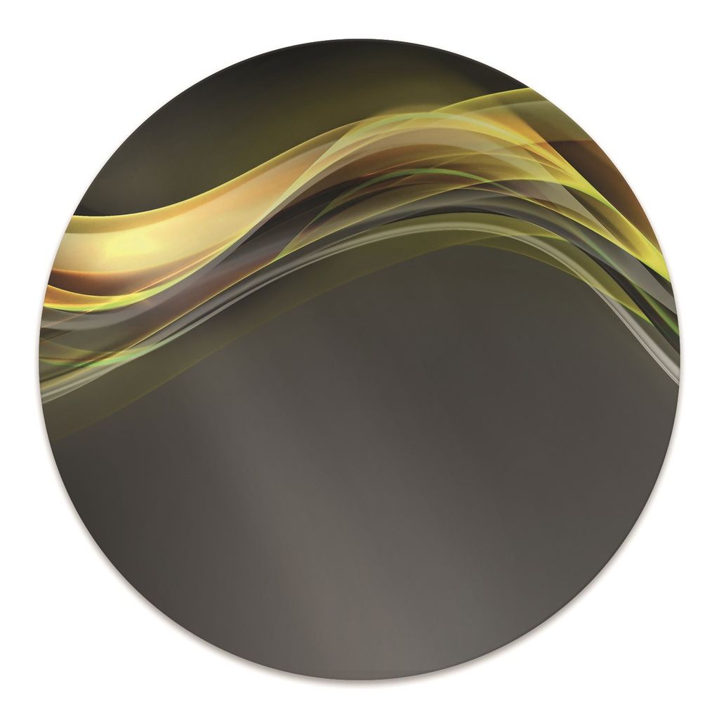 Rundmatte - Stuhlunterlage Bürostuhlunterlage - Rund Ø 100 cm - Bodenmatte - Fußmatte - Gelbe Abstraktion.