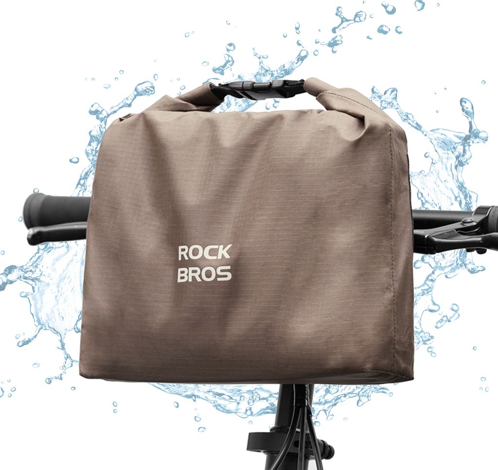ROCKBROS Fahrradlenkertasche Wassdicht 2,5-4L abnehmbar Tragetasche Braun