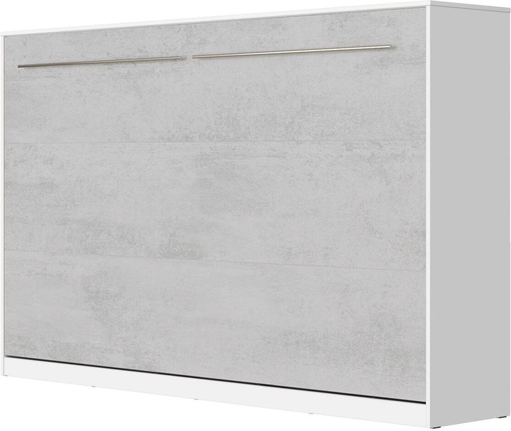 SMARTBett Schrankbett Standard Weiss/Beton 120 Horizontal