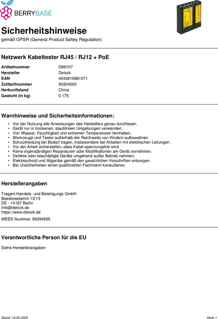 Testeur réseau multifonction RJ45 RJ12 et PoE avec indicateur visuel - 4