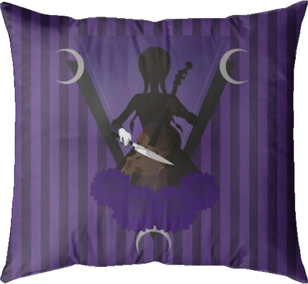Coussin Wednesday Motif Violoncelle CD529 - Tissu Polyester Multicolore