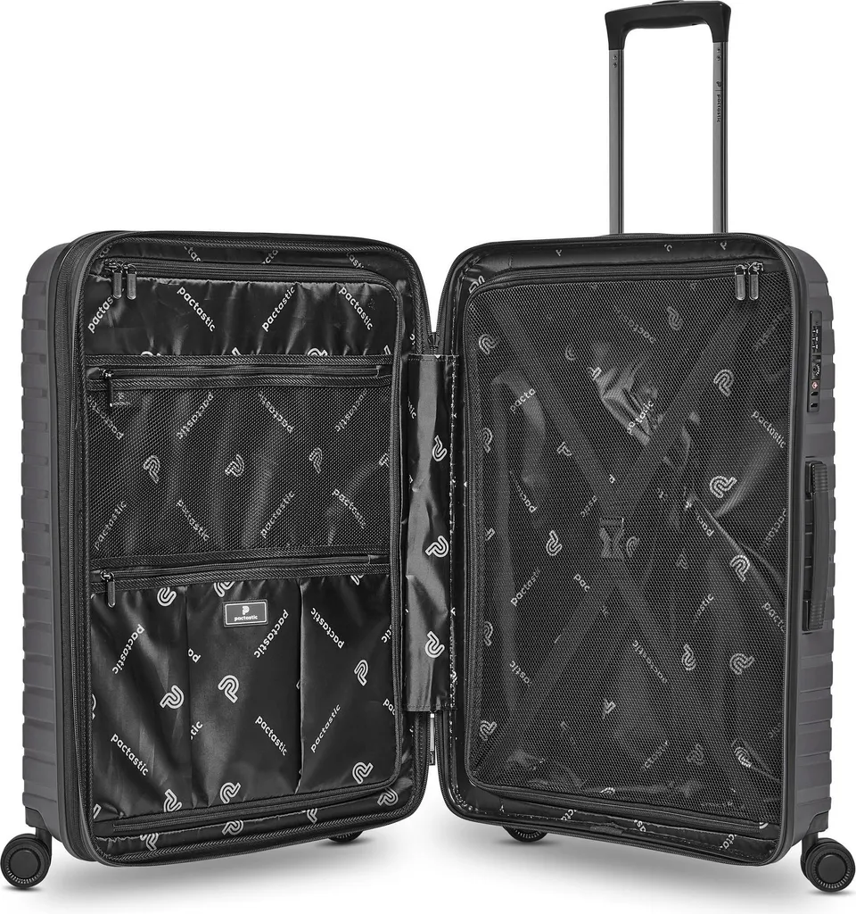 Valises Rigides Robustes Set de 3 Pactastic Anthracite Anti-Choc - 3
