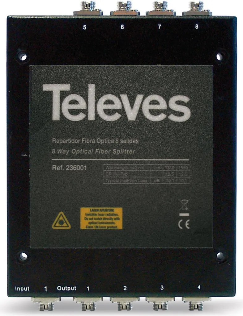 Splitter optique Televes OVT8N à faible perte avec 8 sorties