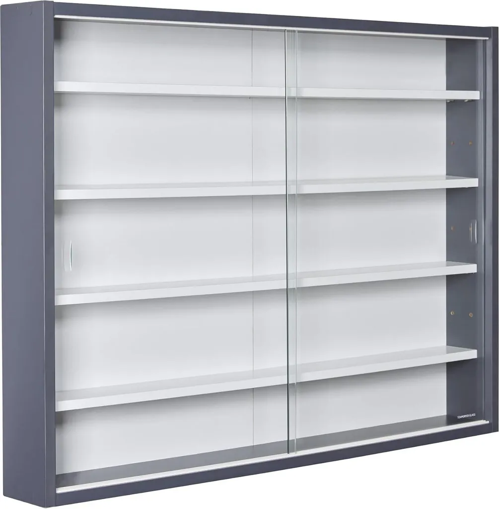 Vitrine suspendue anti-poussière 80x60 cm en MDF pour ranger vos objets
