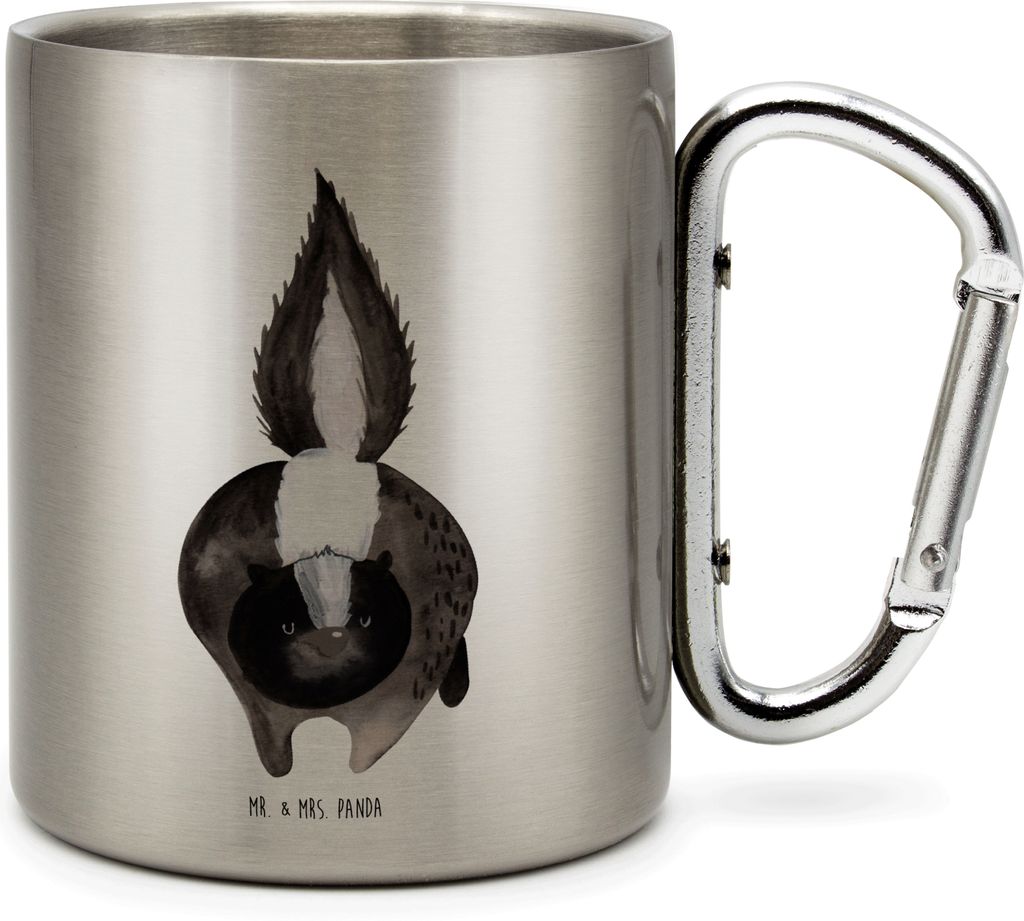 Mr. & Mrs. Panda Thermobecher Stinktier Angriff - Transparent - Geschenk, Teebecher, Teetasse, Skunk, Wildtier, wütend, thermotasse, Isolierbecher...