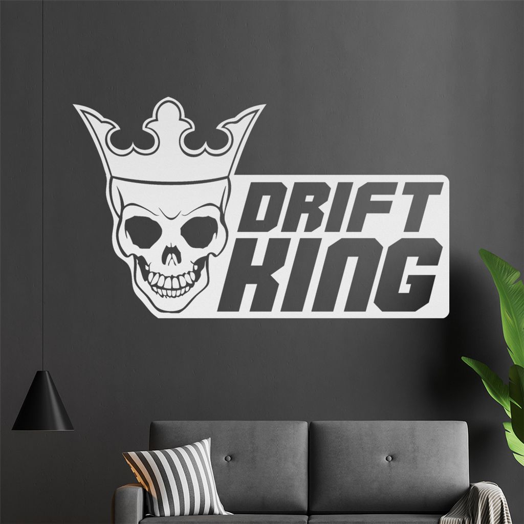 Drift King Wandtattoo in 6 Größen - Wandaufkleber Wall Sticker - Dekoration, Küche, Wohnzimmer, Schlafzimmer, Badezimmer