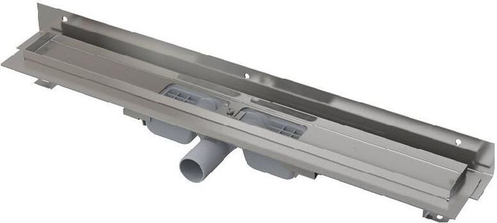 Alcadrain APZ104 Flexible Low Duschrinne mit Rand für den perforierten Rost und mit einstellbarem Kragen zur Wand 1150 mm