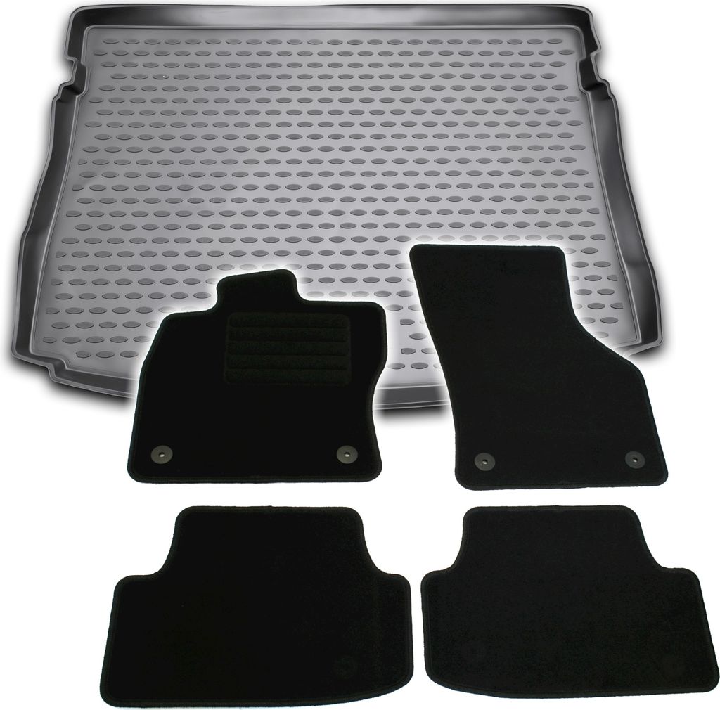 Gummi-Kofferraumwanne + Fußmatten Set für VW Golf 7 5G, Bj. 2013-