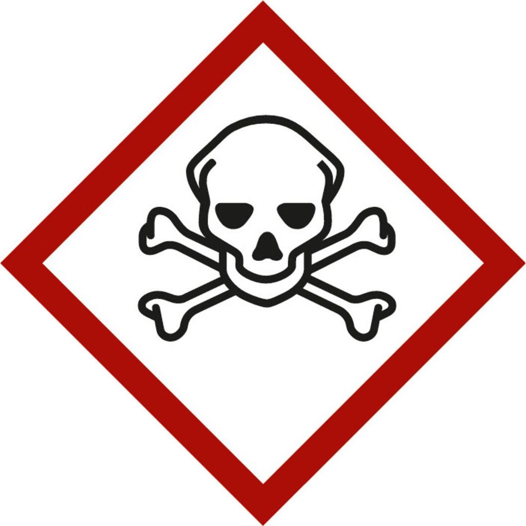Gefahrstoffsymbol Totenkopf mit gekreuzten Knochen, Typ: 03021