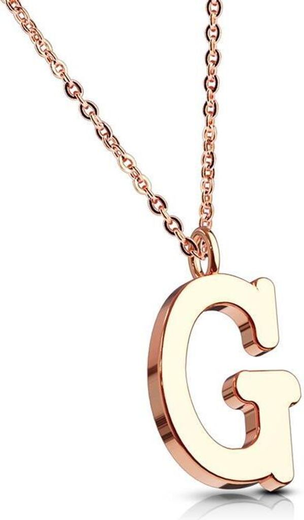 G - Kette Buchstaben Anhänger Rosegold aus Edelstahl Damen G