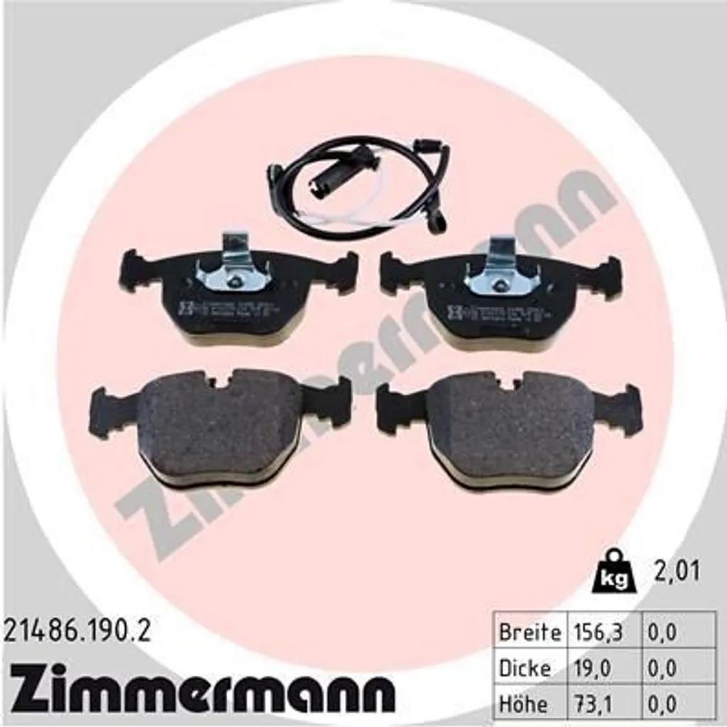 ZIMMERMANN 21486.190.2 Plaquettes de frein pour BMW Série 5 E39 et X5 E53