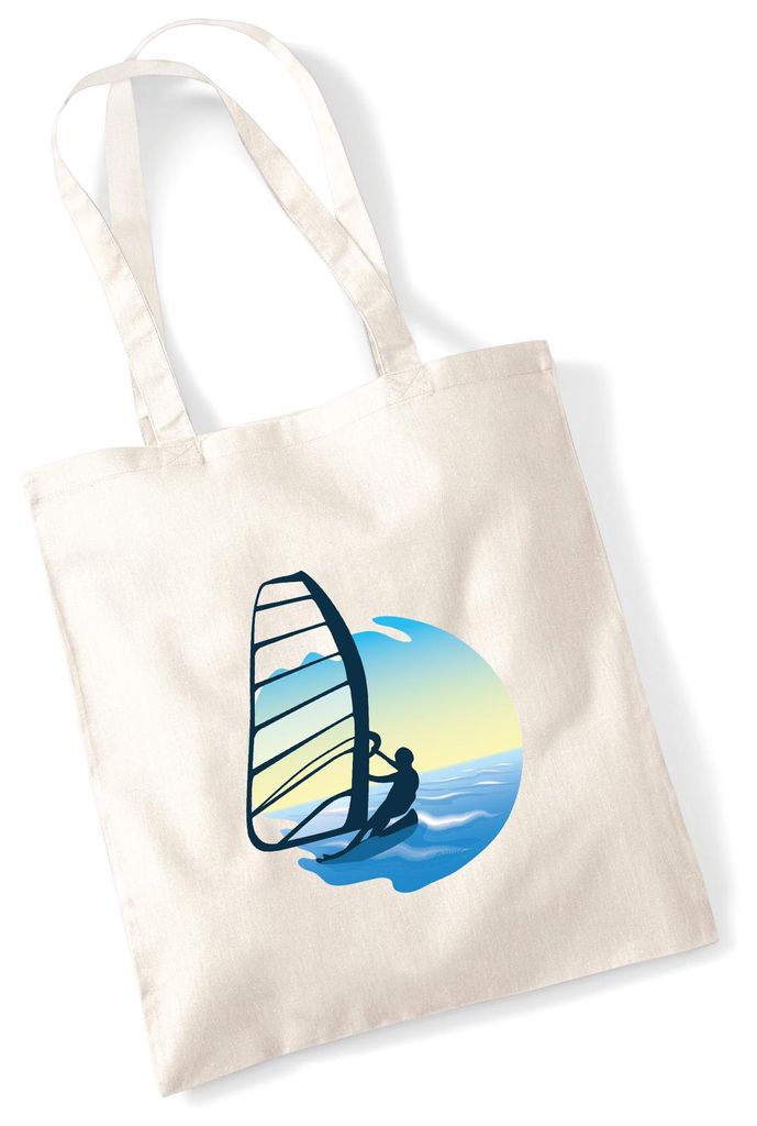 Huuraa Jutebeutel Windsurfer Surfen 10 Liter Natural Baumwolle Tasche Geschenkidee