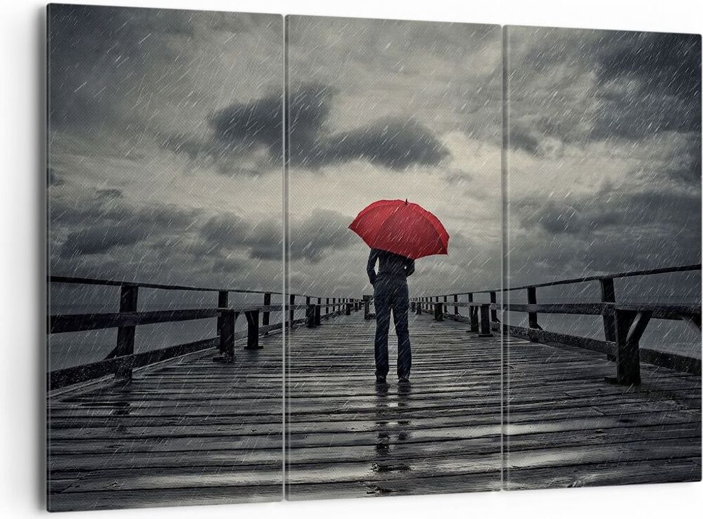 Bild auf Leinwand - Leinwandbild - Meer Brücke Sturm - Produktbild 