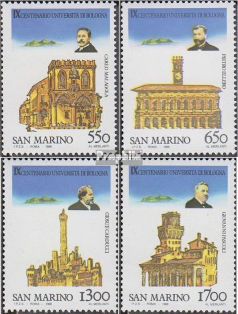 Briefmarken San Marino 1988 Mi 1387-1390 (kompl.Ausg.) postfrisch Bologna