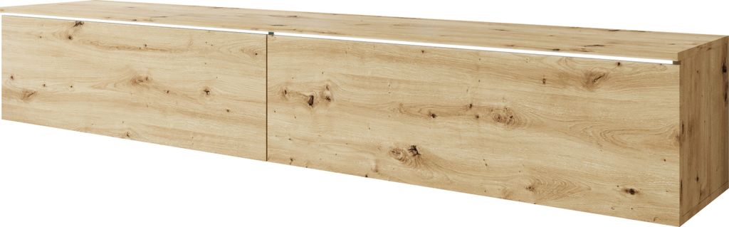 MIRJAN24 TV-Lowboard Detroit D180, Stilvoll TV-Tisch, 2 Türen, Modern Wohnzimmer (Farbe: Artisan Eiche, mit Beleuchtung)