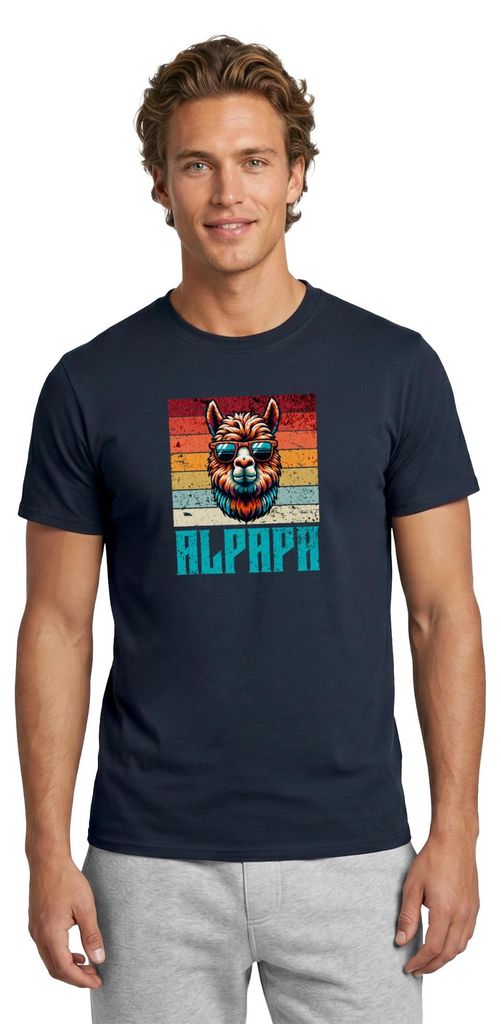 Spreadshirt Alpapa Cooles Lama Papa Männer T-Shirt, S, Navy