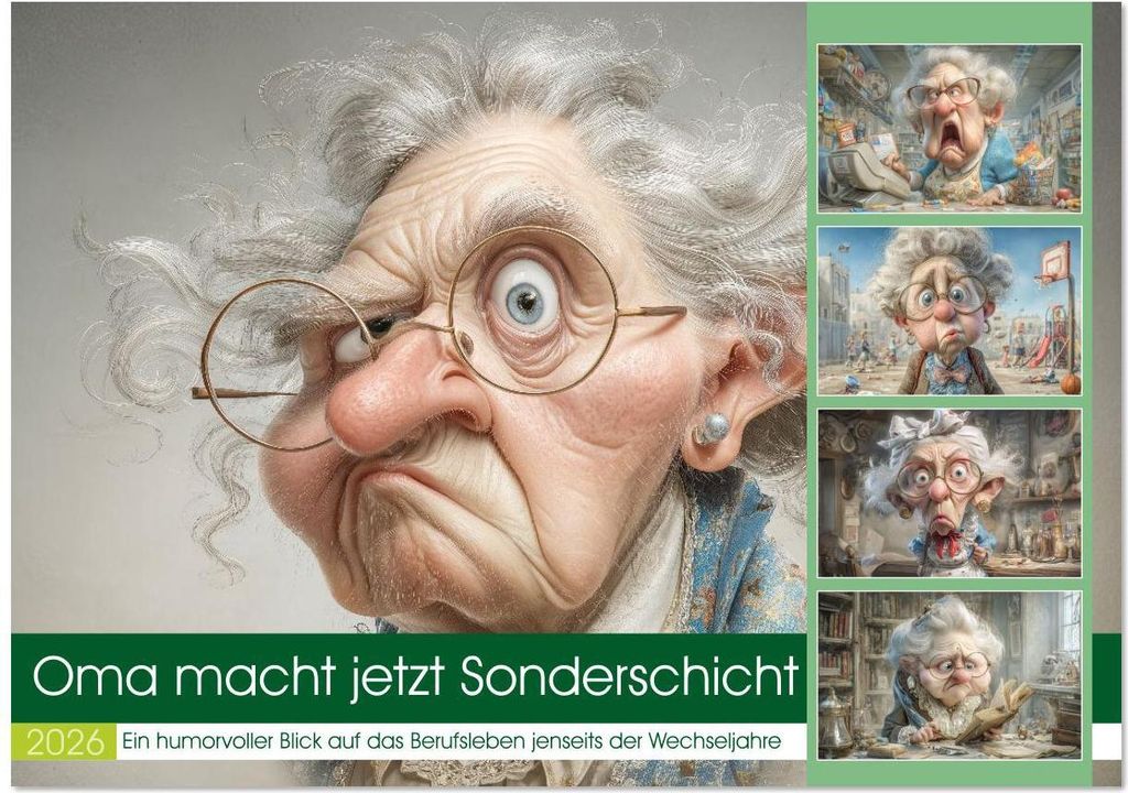 Oma macht jetzt Sonderschicht (Wandkalender 2026 DIN A3 quer), CALVENDO Monatskalender
