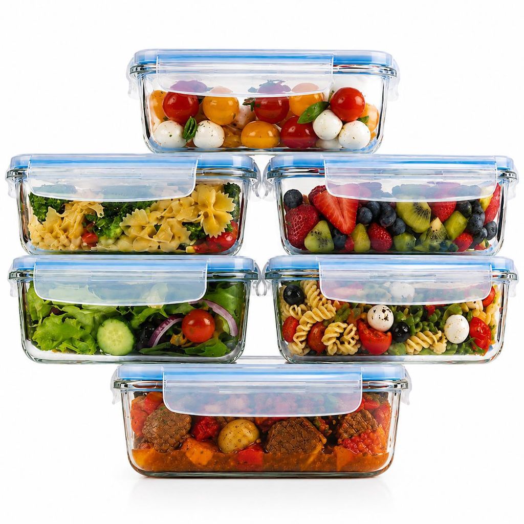 SKLENENÉ NÁDOBY NA POTRAVINY LUNCHBOX DO MIKROVLNNÝCH RÚR A Obrázok produktu 