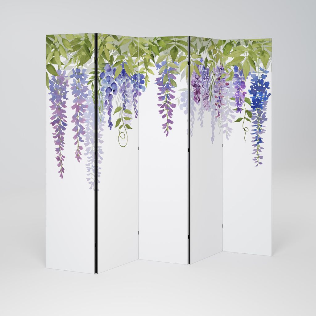SpaceRebels Paravent Raumteiler - 5-teilig Raumtrenner, Druck 2-Seite - Raumtrenner - Trennwand Wohnung - Room Divider - Spanische Wand Deko Modern...