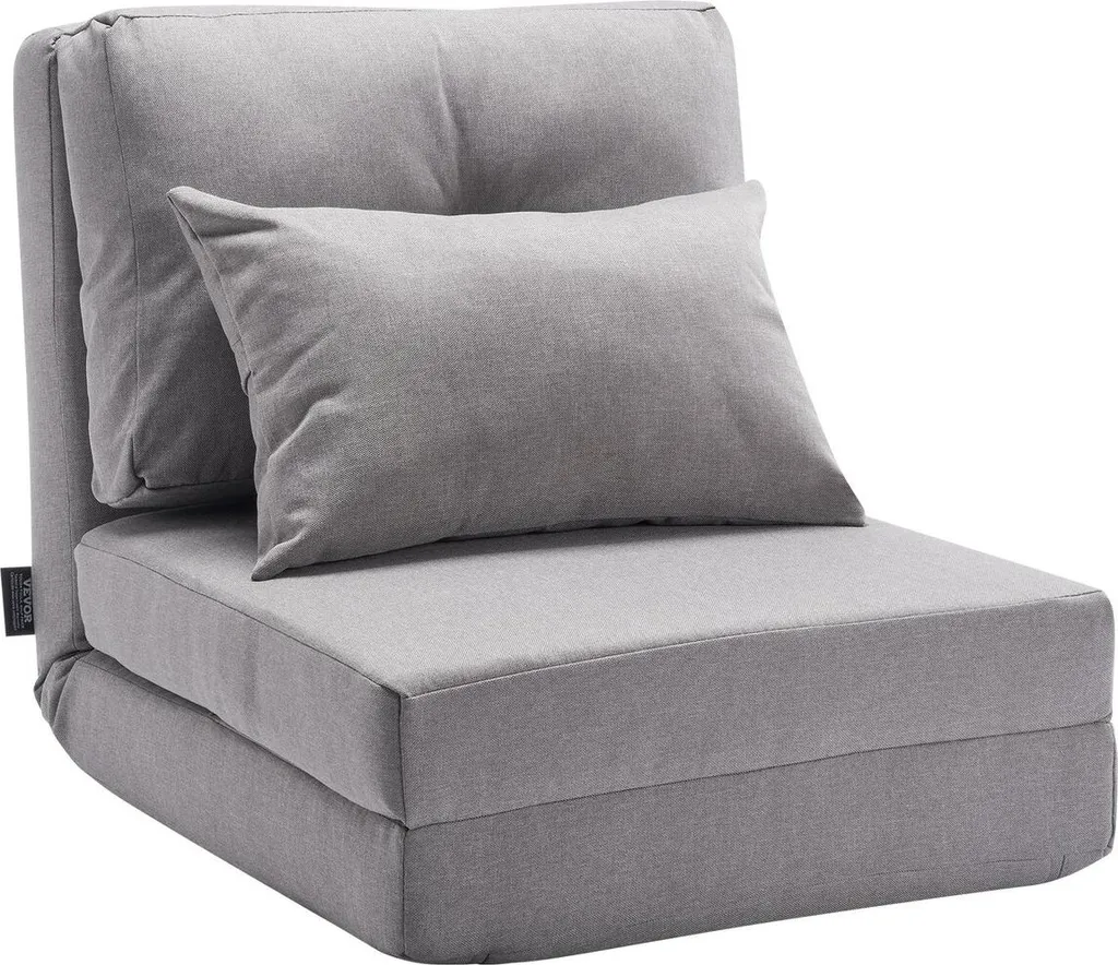 Canapé paresseux au sol ajustable et fauteuil relax basculant coloris gris