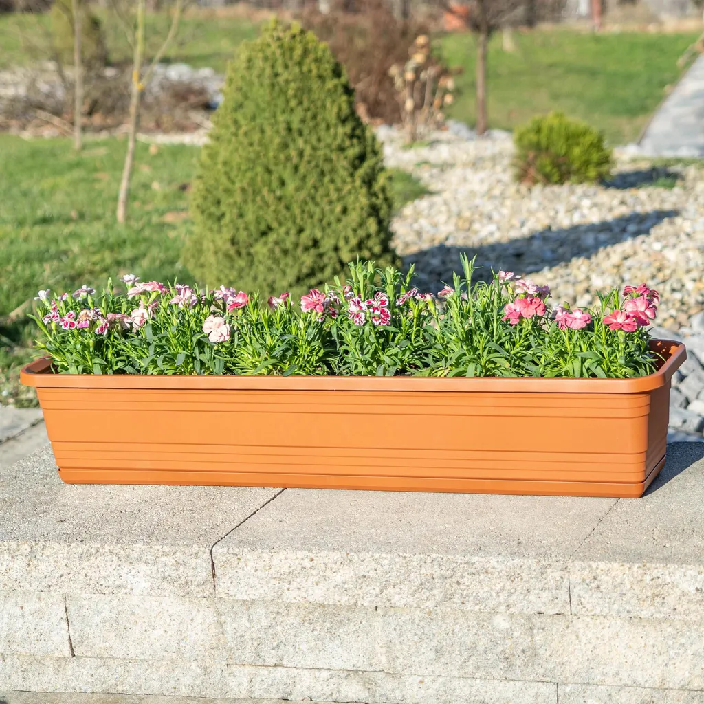 Pot de Fleurs de Balcon 80cm KADAX avec Fixation Robuste Style Pierre - 11