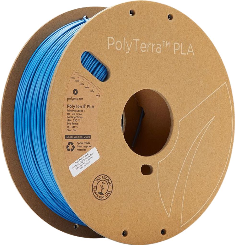Polymaker PolyTerra Pla filament Sapphire Blue 1.75 mm 1KG