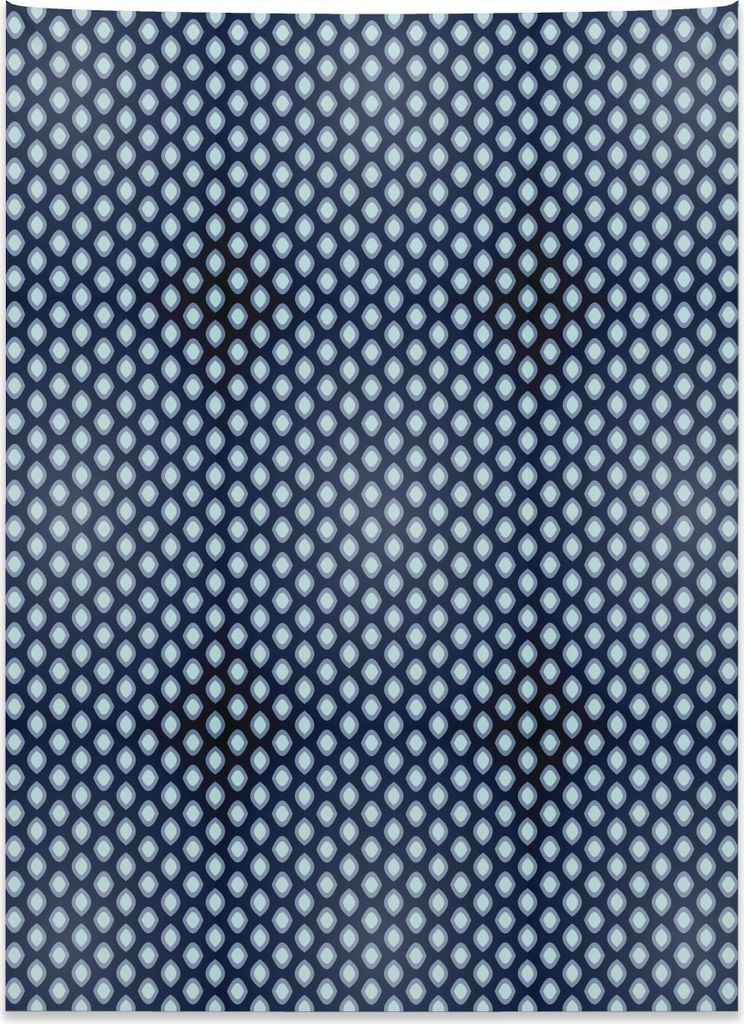 Abakuhaus Geometrisch Wandteppich, Ornamental ovale Form aus Weiches Mikrofaser Stoff Kein Verblassen Klare Farben Waschbar, 110 x 150 cm, Hellblau...