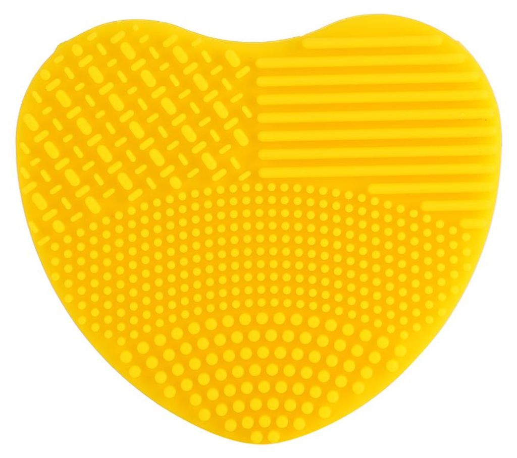 Make-up-Pinselreiniger, Silica-Herz, Reinigung, Kosmetik, Schrubbbrett, Waschhandwerkzeug (gelb)