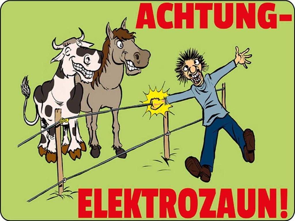vianmo Holzschild 30x40 cm Tiere Achtung Elektrozaun